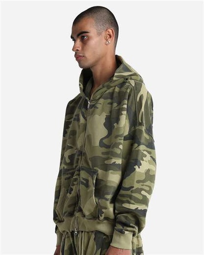 Shaka Wear Unisex Garment-Dyed Cropped Full-Zip Hooded Sweatshirt SHGCZ