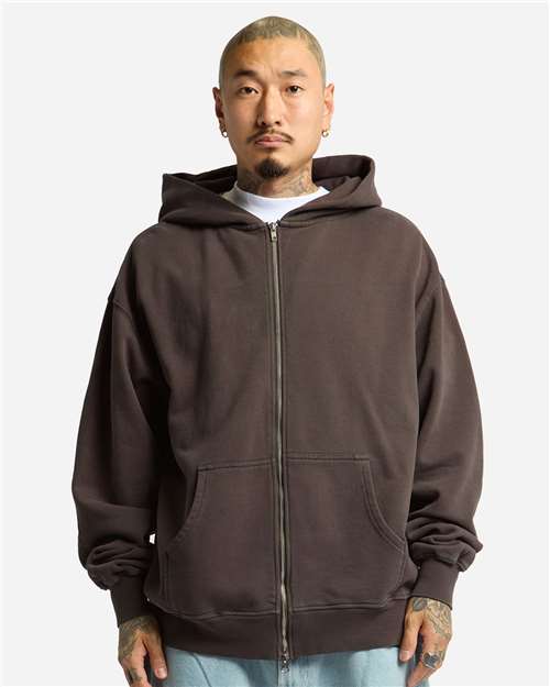 Shaka Wear Unisex Max Heavy Garment-Dyed Full-Zip Hooded Sweatshirt SHGMZ