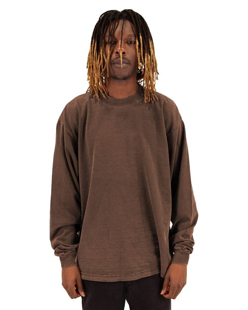 Shaka Wear Unisex Max Heavyweight Garment-Dyed Long Sleeve T-Shirt SHGDLS