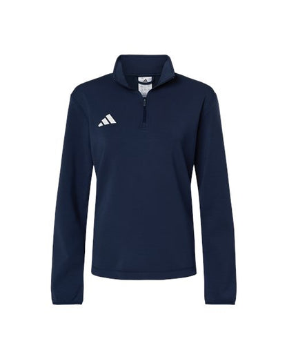 Adidas Women's 3-Stripes Quarter-Zip Pullover AT401