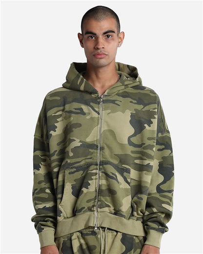 Shaka Wear Unisex Garment-Dyed Cropped Full-Zip Hooded Sweatshirt SHGCZ