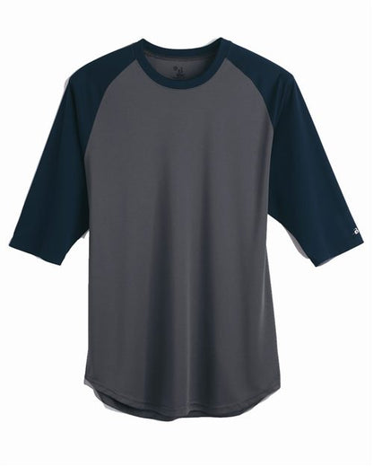 Badger Men's B-Core Three-Quarter Sleeve Baseball T-Shirt 4133