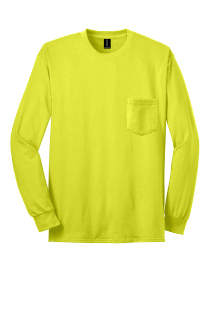 Gildan - Ultra Cotton 100% US Cotton Long Sleeve T-Shirt with Pocket.  2410