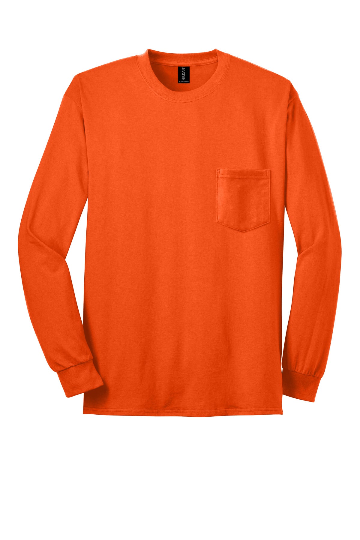 Gildan - Ultra Cotton 100% US Cotton Long Sleeve T-Shirt with Pocket.  2410
