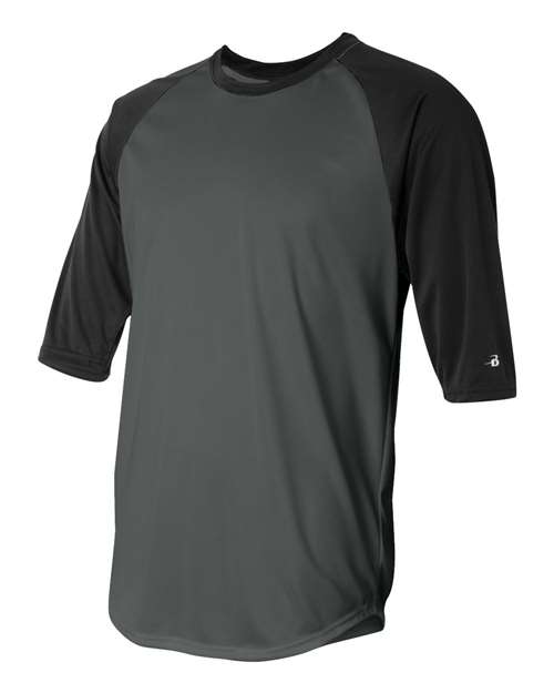 Badger Men's B-Core Three-Quarter Sleeve Baseball T-Shirt 4133
