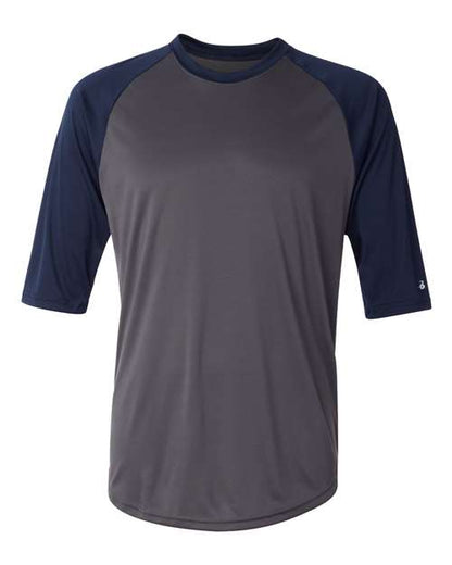 Badger Men's B-Core Three-Quarter Sleeve Baseball T-Shirt 4133