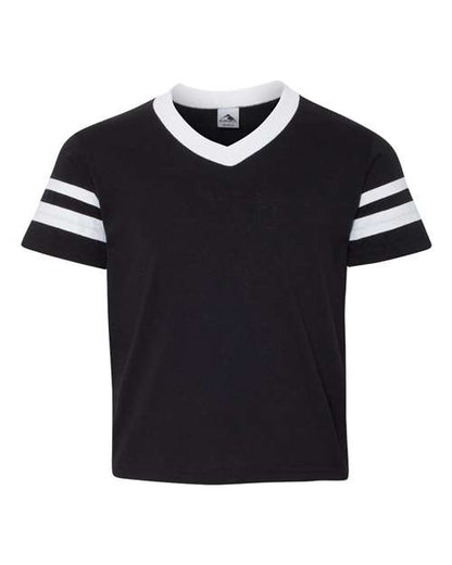 Augusta Sportswear Youth V-Neck Jersey with Striped Sleeves 361