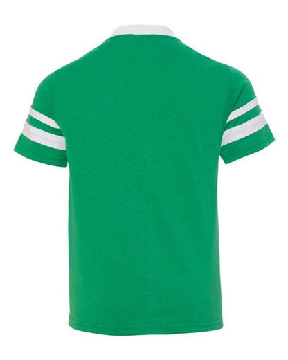 Augusta Sportswear Youth V-Neck Jersey with Striped Sleeves 361