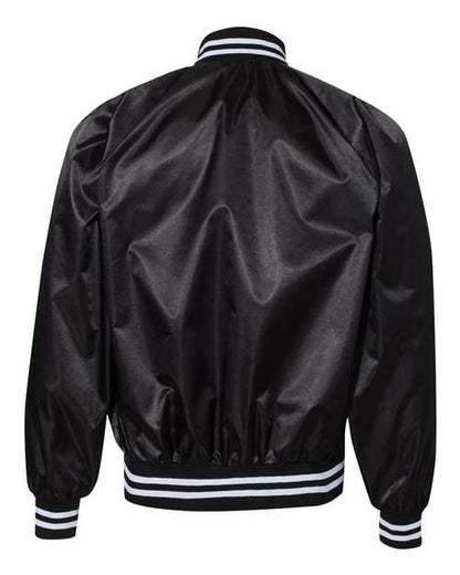 Augusta Sportswear Unisex Satin Baseball Jacket Striped Trim 3610