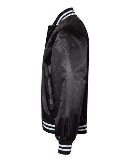 Augusta Sportswear Unisex Satin Baseball Jacket Striped Trim 3610