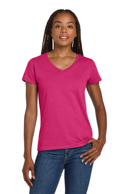 Gildan Women's Heavy Cotton 100% Cotton V-Neck T-Shirt. 5V00L