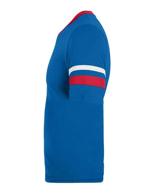 Augusta Sportswear Youth V-Neck Jersey with Striped Sleeves 361