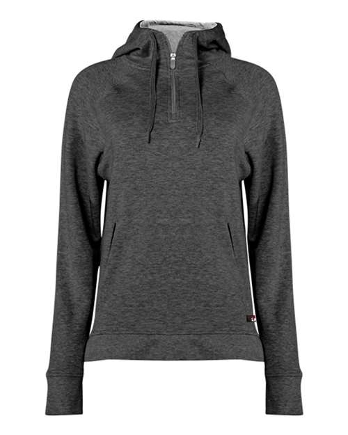 Badger Women's FitFlex French Terry Quarter-Zip Hooded Pullover 1051