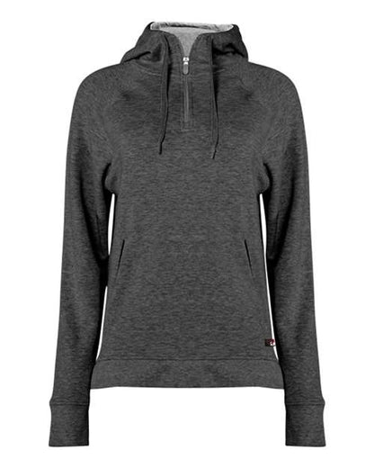 Badger Women's FitFlex French Terry Quarter-Zip Hooded Pullover 1051