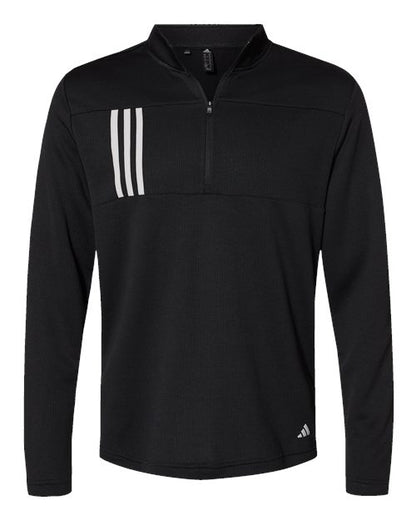 Adidas Men's 3-Stripes Double-Knit Quarter-Zip Pullover A482