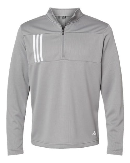 Adidas Men's 3-Stripes Double-Knit Quarter-Zip Pullover A482