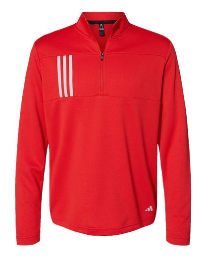 Adidas Men's 3-Stripes Double-Knit Quarter-Zip Pullover A482