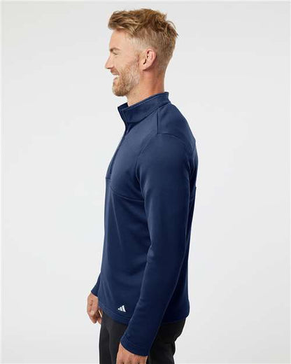 Adidas Men's 3-Stripes Double-Knit Quarter-Zip Pullover A482