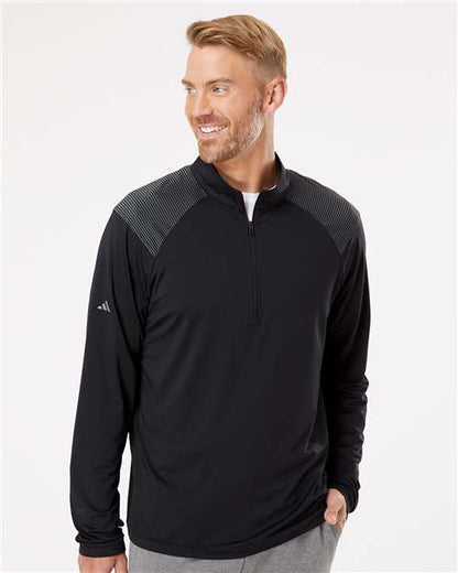 Adidas Men's Ultimate365 Lightweight Shoulder Stripe Quarter-Zip Pullover A520