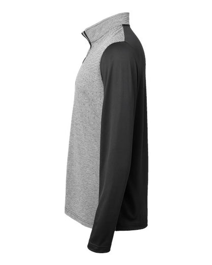 Adidas Men's Ultimate365 Heather Block Print Quarter-Zip Pullover A522