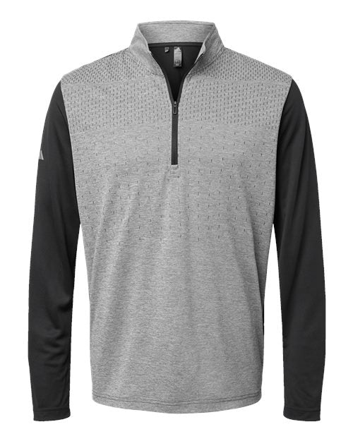 Adidas Men's Ultimate365 Heather Block Print Quarter-Zip Pullover A522