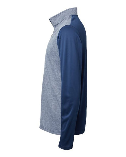 Adidas Men's Ultimate365 Heather Block Print Quarter-Zip Pullover A522