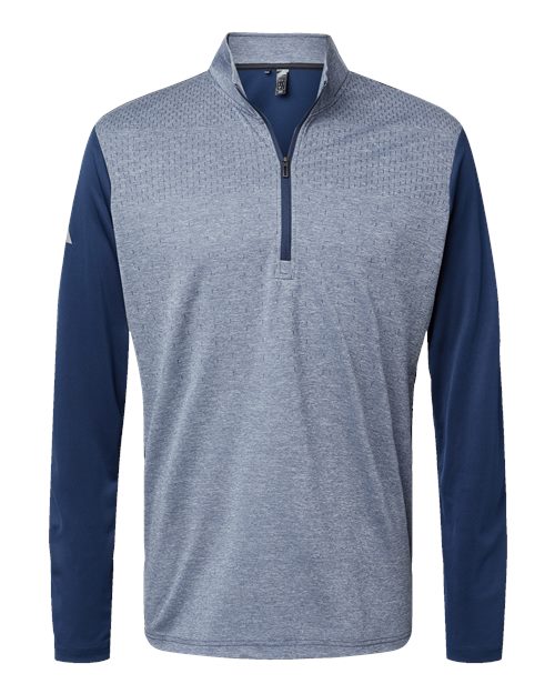 Adidas Men's Ultimate365 Heather Block Print Quarter-Zip Pullover A522