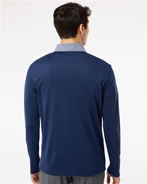 Adidas Men's Ultimate365 Heather Block Print Quarter-Zip Pullover A522