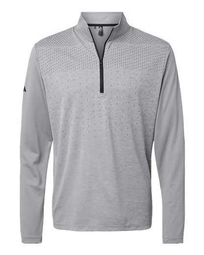 Adidas Men's Ultimate365 Heather Block Print Quarter-Zip Pullover A522