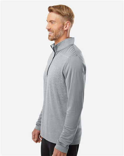 Adidas Men's Ultimate365 Heather Block Print Quarter-Zip Pullover A522