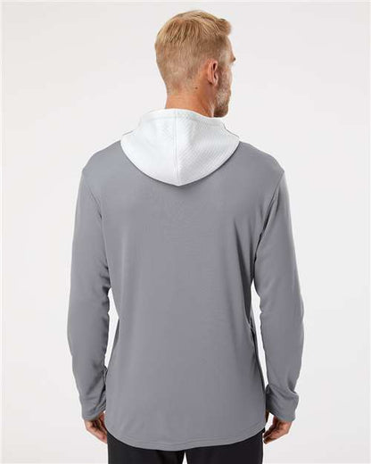 Adidas Men's Textured Mixed Media Midweight Hooded Sweatshirt A530