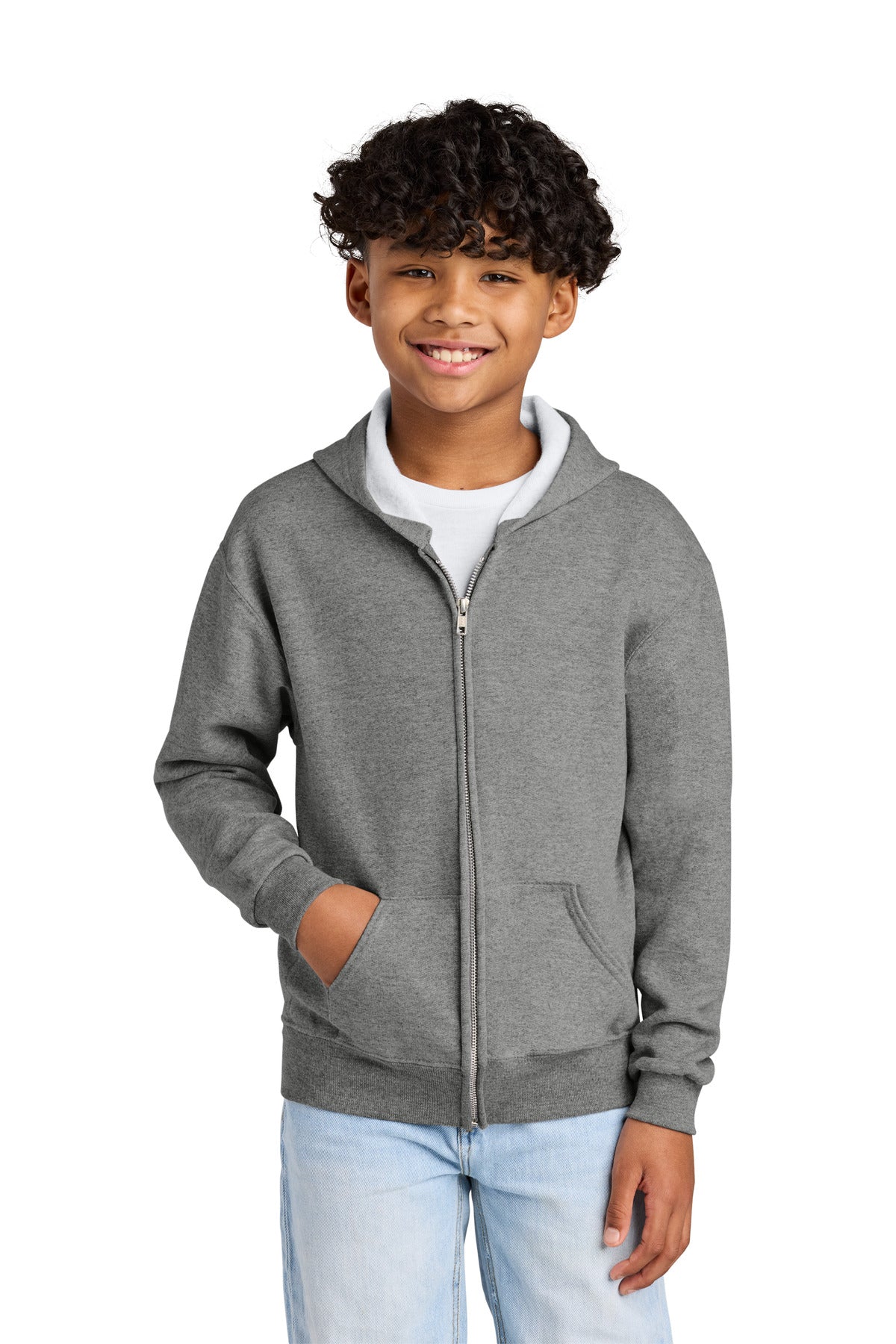 Jerzees - Youth NuBlend Full-Zip Hooded Sweatshirt.  993B