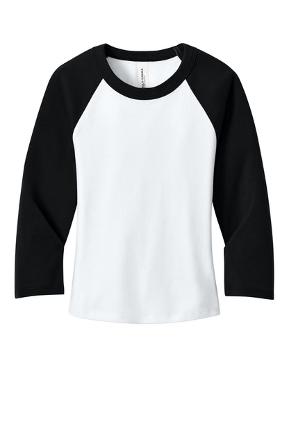 BELLA+CANVAS Women's Micro Rib 3/4 Raglan Baby Tee BC1200