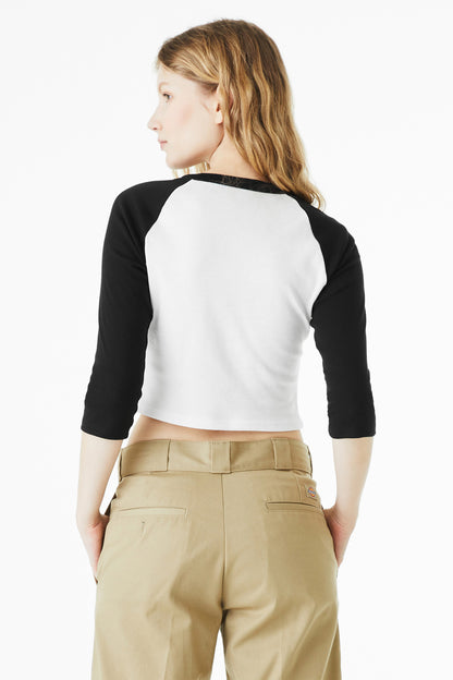 BELLA+CANVAS Women's Micro Rib 3/4 Raglan Baby Tee BC1200