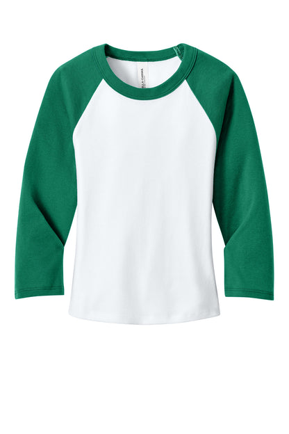 BELLA+CANVAS Women's Micro Rib 3/4 Raglan Baby Tee BC1200