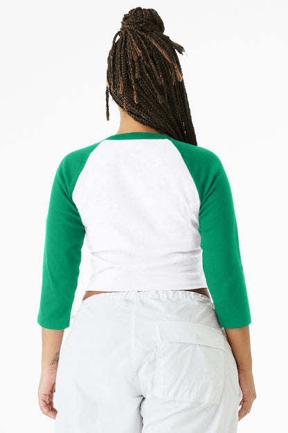 BELLA+CANVAS Women's Micro Rib 3/4 Raglan Baby Tee BC1200