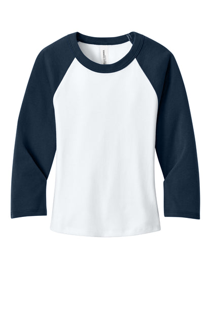 BELLA+CANVAS Women's Micro Rib 3/4 Raglan Baby Tee BC1200