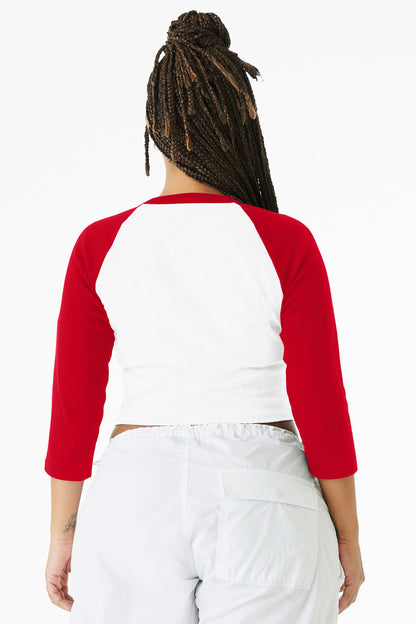 BELLA+CANVAS Women's Micro Rib 3/4 Raglan Baby Tee BC1200
