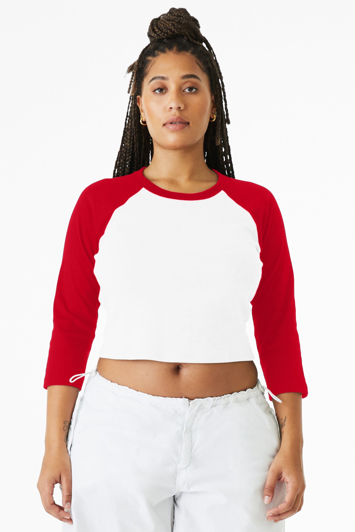 BELLA+CANVAS Women's Micro Rib 3/4 Raglan Baby Tee BC1200