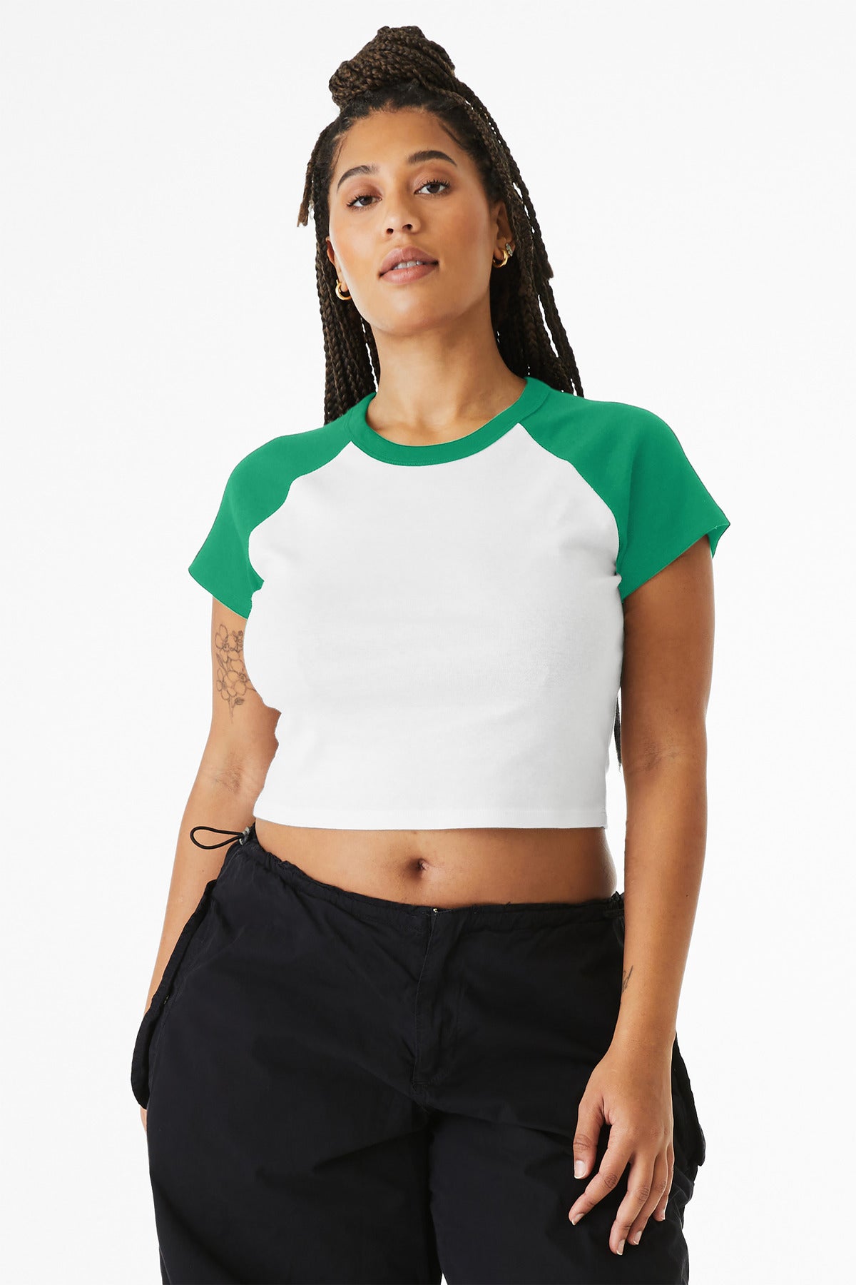 BELLA+CANVAS Women's Micro Rib Raglan Baby Tee BC1201