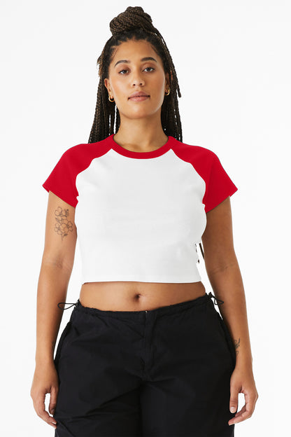 BELLA+CANVAS Women's Micro Rib Raglan Baby Tee BC1201