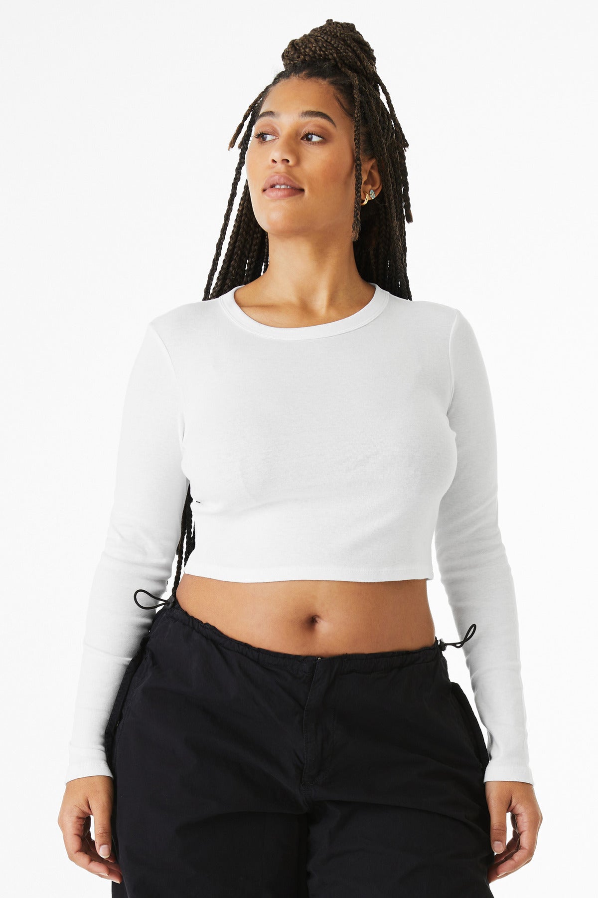 BELLA+CANVAS Women's Micro Rib Long Sleeve Baby Tee BC1501