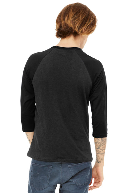 BELLA+CANVAS  Unisex 3/4-Sleeve Baseball Tee. BC3200