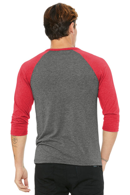 BELLA+CANVAS  Unisex 3/4-Sleeve Baseball Tee. BC3200