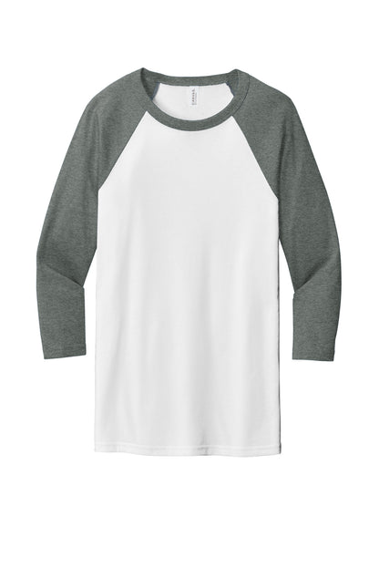 BELLA+CANVAS  Unisex 3/4-Sleeve Baseball Tee. BC3200