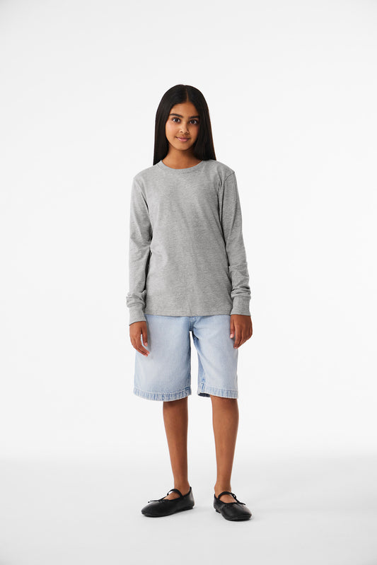 BELLA+CANVAS Youth Heather CVC Long Sleeve Tee BC3501YCVC