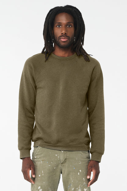 BELLA+CANVAS  Unisex Sponge Fleece Raglan Sweatshirt. BC3901