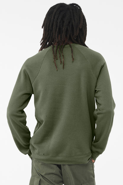 BELLA+CANVAS  Unisex Sponge Fleece Raglan Sweatshirt. BC3901