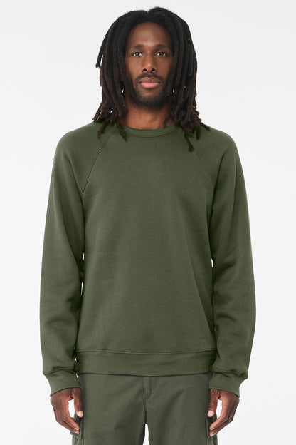 BELLA+CANVAS  Unisex Sponge Fleece Raglan Sweatshirt. BC3901