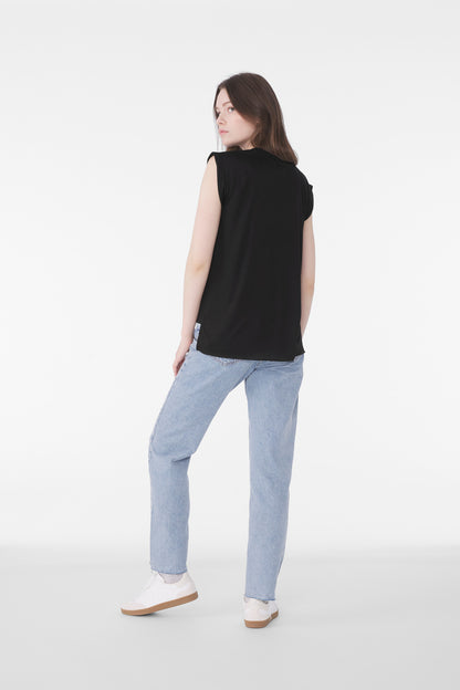 BELLA+CANVAS Women's Flowy Muscle Tee with Rolled Cuffs BC8804